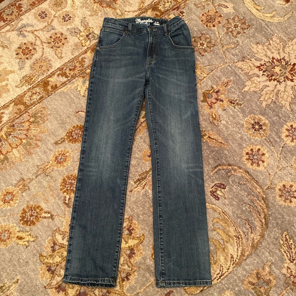 ⭐️ LIKE NEW ⭐️ boys Wrangler Retro Slim Straight jeans, 14 regular